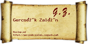 Gercsák Zalán névjegykártya
